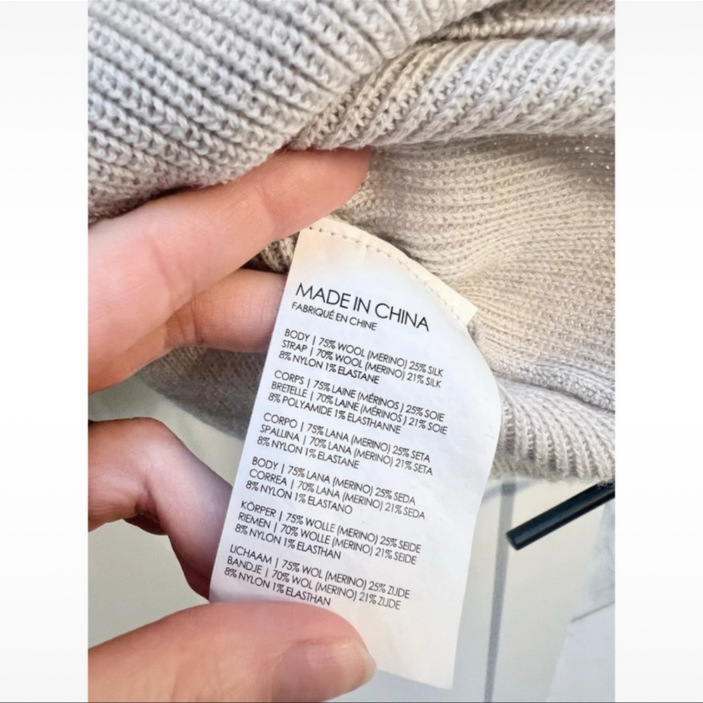 Club Monaco Nordstrom cold shoulder sweater neutral cream tan knit womens size S - Picture 11 of 11